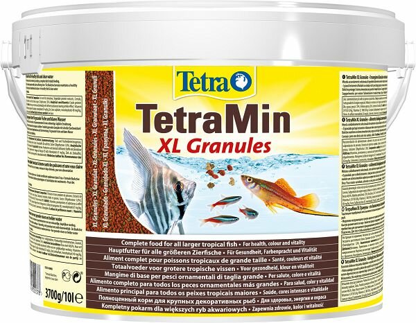 Tetra TetraMin XL Granules основной корм для всех видов аквариумных рыб, крупные гранулы 10 л