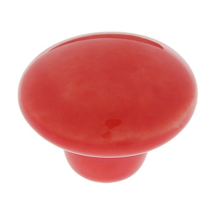 Тундра Ручка-кнопка BOWL Ceramics 002, d=38, керамическая, красная - фотография № 1