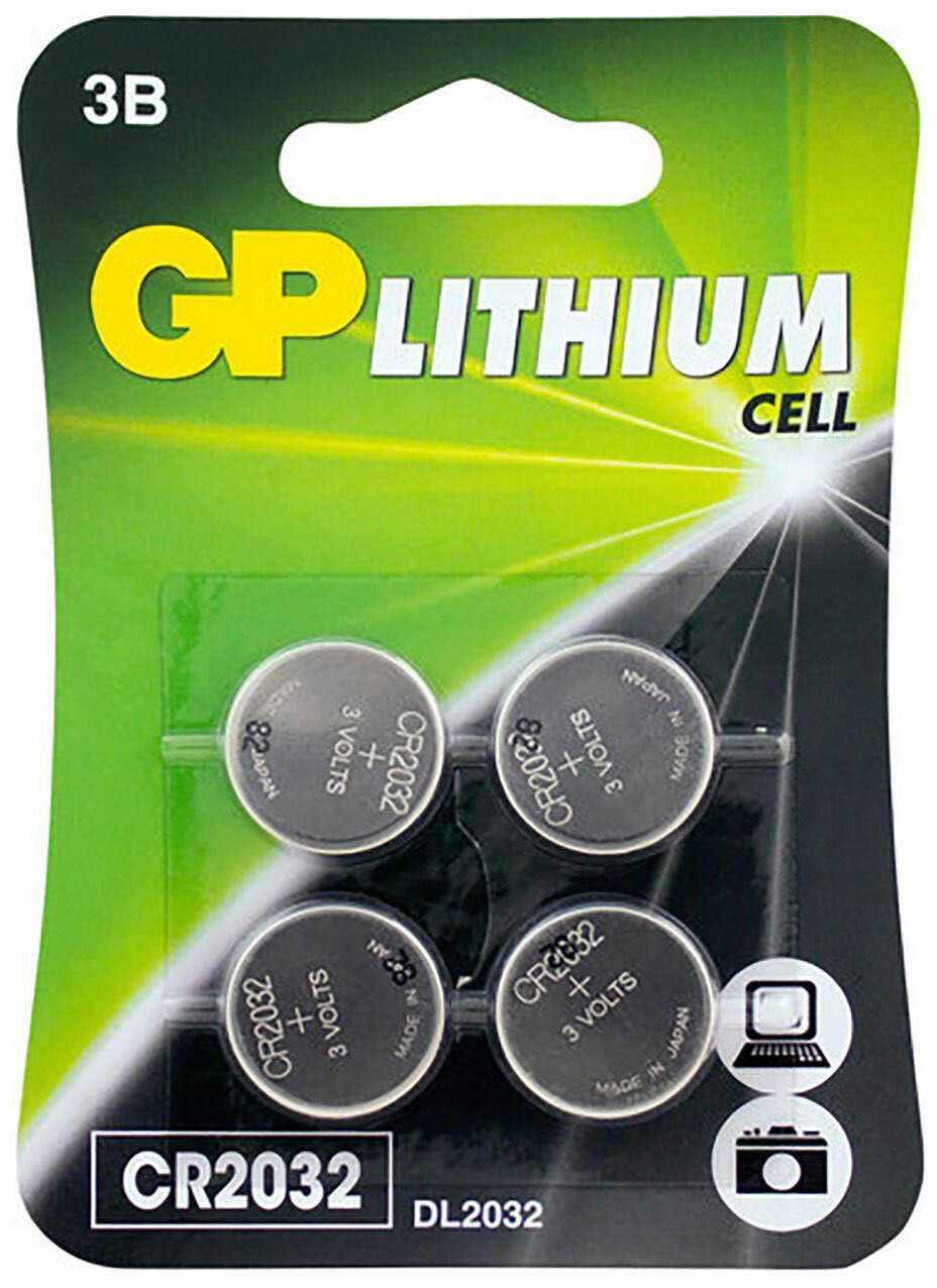 Комплект дисковых батареек GP Lithium 4шт. GPCR2032-7CRU4