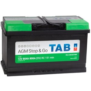 Аккумулятор TAB AGM Start-Stop 80 Ач 800А