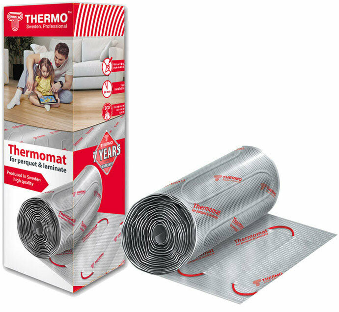 THERMO Thermomat TVK-130 LP-10 теплый пол нагревательный мат под ламинат и паркет 130Вт/1300Вт (10 кв.м)