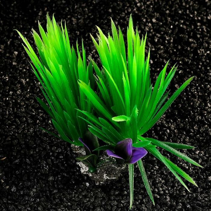 Пижон Аква Растение искусственное аквариумное, 18 х 10 х 11,5 см микс цветов - фотография № 2