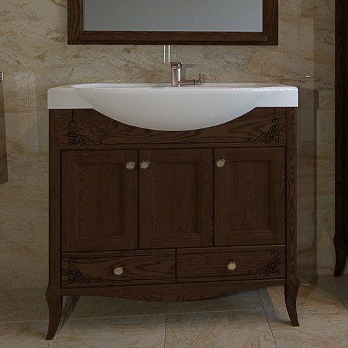 фото ASB-Woodline Тумба с раковиной ASB-Woodline Салерно 105 орех антикварный