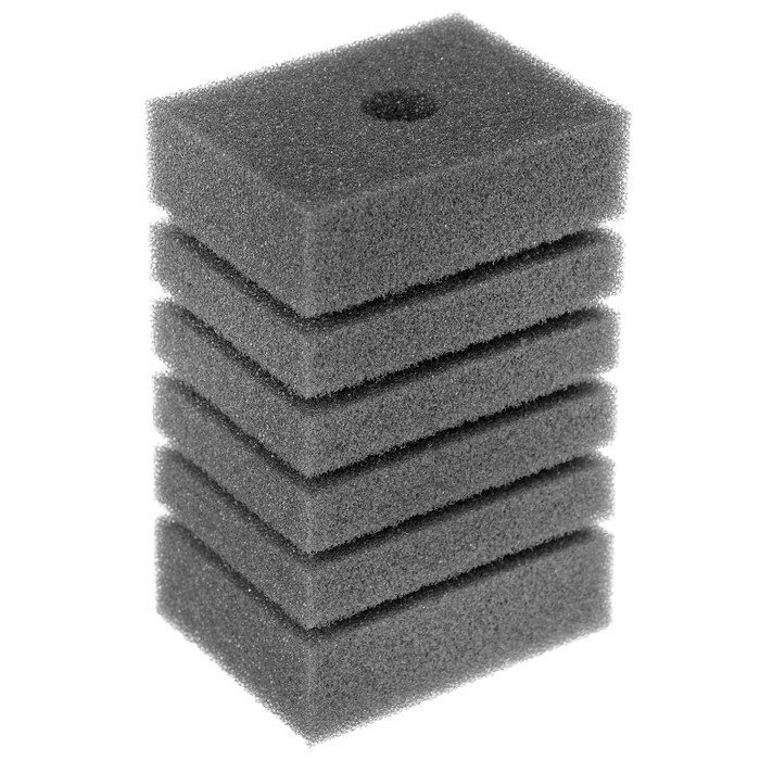 AQUA STORY Губка прямоугольная для фильтра турбо № 5, 6 х 8 х 12 см, серая - фотография № 1
