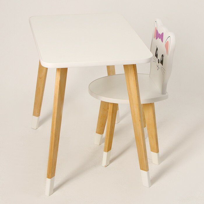 Комплект из детского стола и стула «Скандик Принт. Котик» - фотография № 3