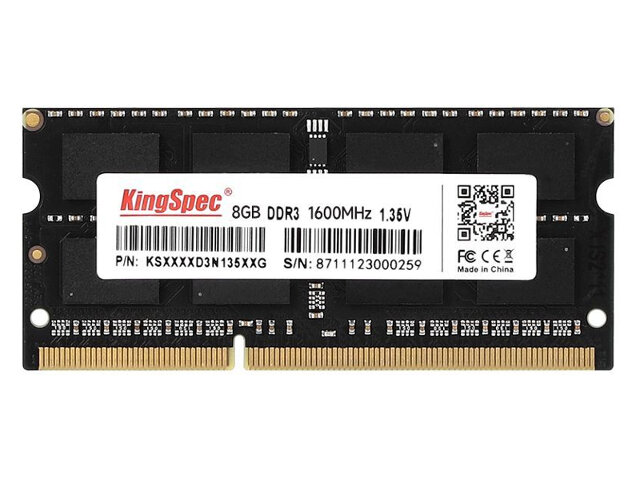 Оперативная память KingSpec DDR3L 1600 МГц SODIMM CL11 KS1600D3N13508G