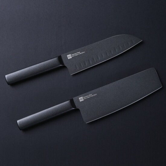 Набор кухонных ножей HUOHOU Stainless Steel Knives 2in1 5Cr15MoV, HU0015, черный, 2 штуки