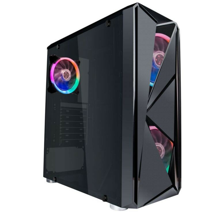 1STPLAYER F4-3R1 Корпус FIREROSE F4 ATX, tempered glass side panels 3x 120mm LED fans inc. F4-3R1