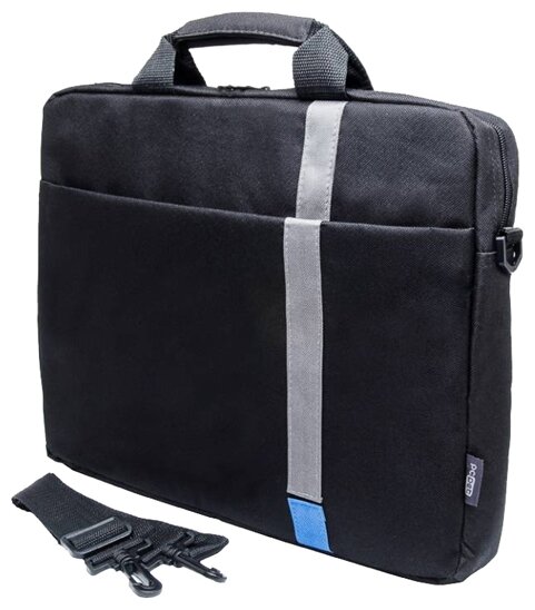 PC PET PCP-1001BL 15.6" Polyester HQ Classic Toplader Front compartment Blue Patch Черный