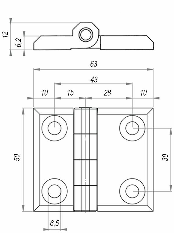 Петля шарнирная универсальная EMES ZMK50X63 - фотография № 4