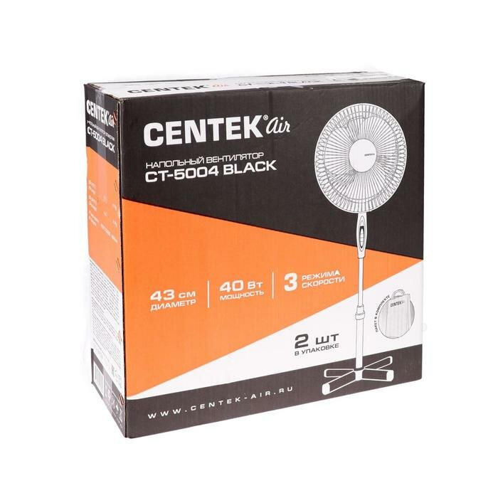 Centek Вентилятор Centek CT-5004 Black, напольный, 40 Вт, 43 см, 3 режима, чёрный - фотография № 7