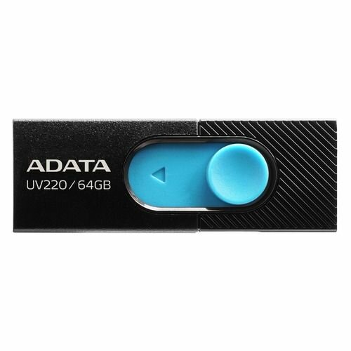 Флешка USB A-Data UV220 64ГБ, USB2.0, черный и синий [auv220-64g-rbkbl]