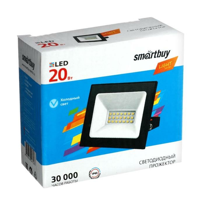 Smartbuy Прожектор светодиодный Smartbuy FL SMD LIGHT, 20 Вт, 6500 К, 1600 Лм, IP65, холодный белый - фотография № 5