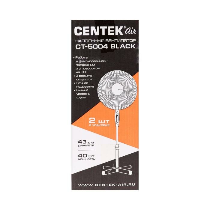 Centek Вентилятор Centek CT-5004 Black, напольный, 40 Вт, 43 см, 3 режима, чёрный - фотография № 8