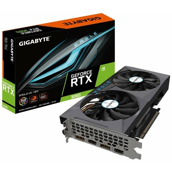 Видеокарта GeForce RTX 3060 Gigabyte GV-N3060EAGLE OC-12GD 2.0 LHR