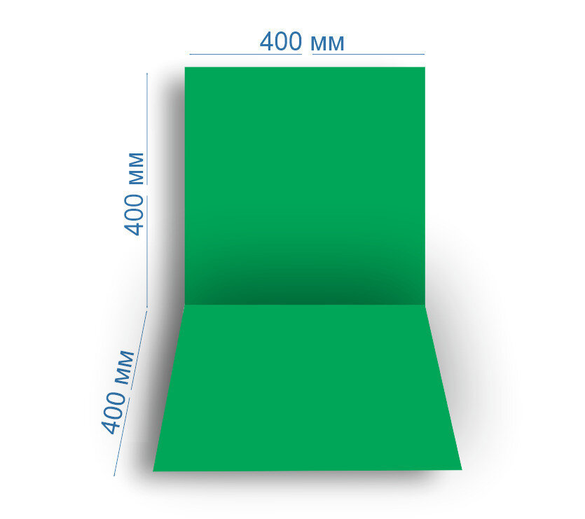Фотофон 2D для предметной съемки (стена-пол) из пластика 4мм безбликовый 40*40 см - хромакей