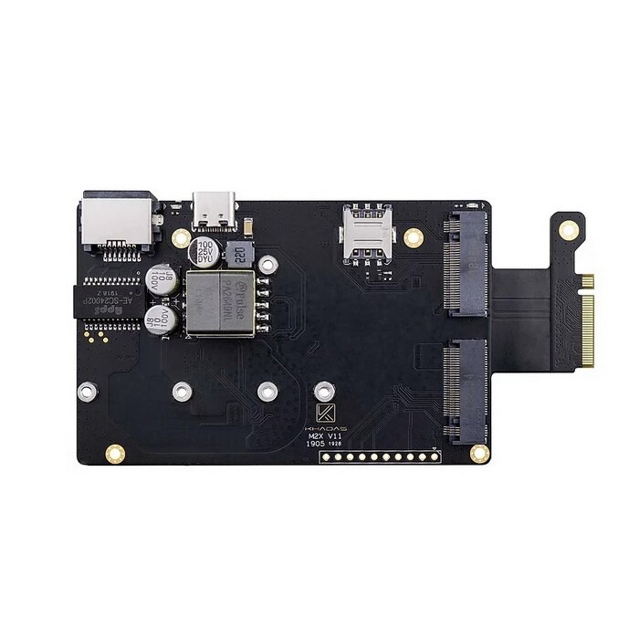 Плата интерфейсная Khadas M2X Extension Board M2X Extension Board for VIM3 & Edge-V PoE Ethernet/NVMe SSD/4G LTE