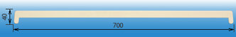 Заглушка для подоконника Кристаллит Бристол, двусторонняя, 700 мм