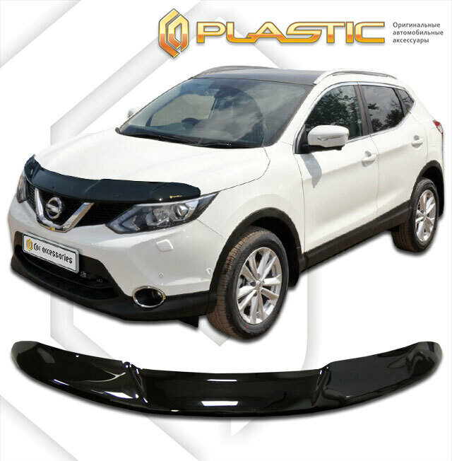 Дефлектор капота для Nissan Qashqai 2014-2018 Classic черный