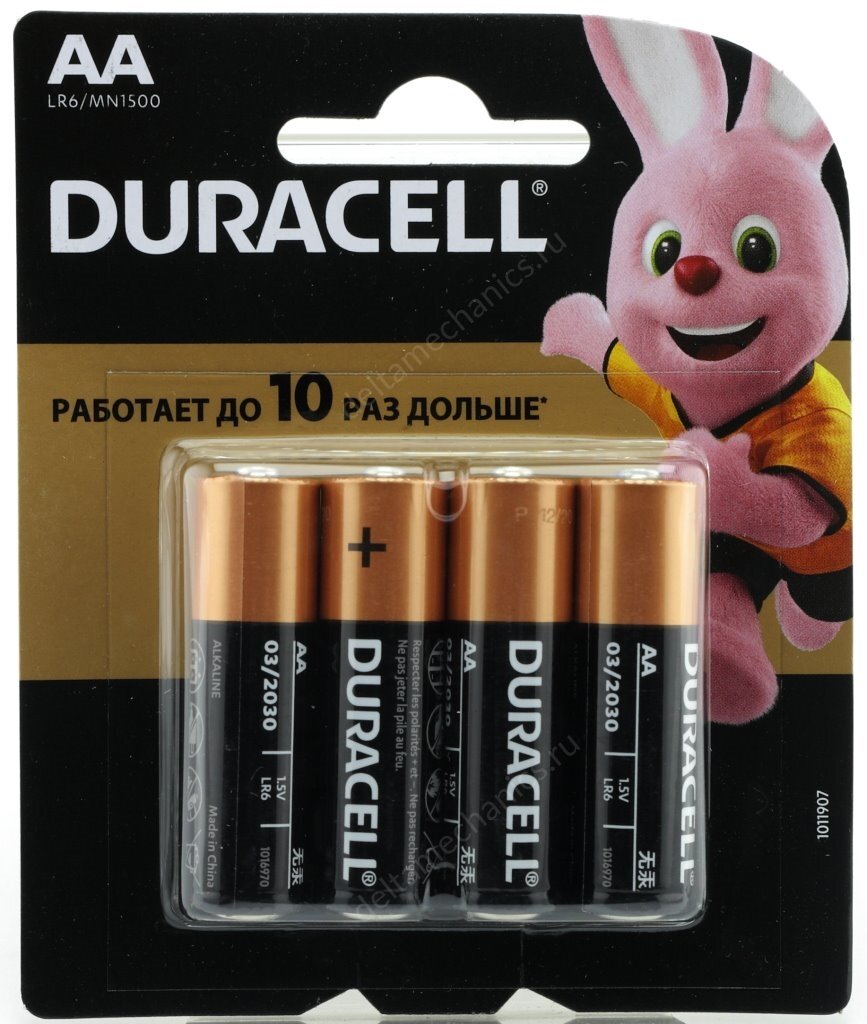 AA (LR06) Duracell MN1500, 1.5V, упаковка 4шт.