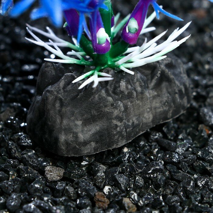 Растение искусственное аквариумное, 4 х 20 см, фиолетовое - фотография № 3