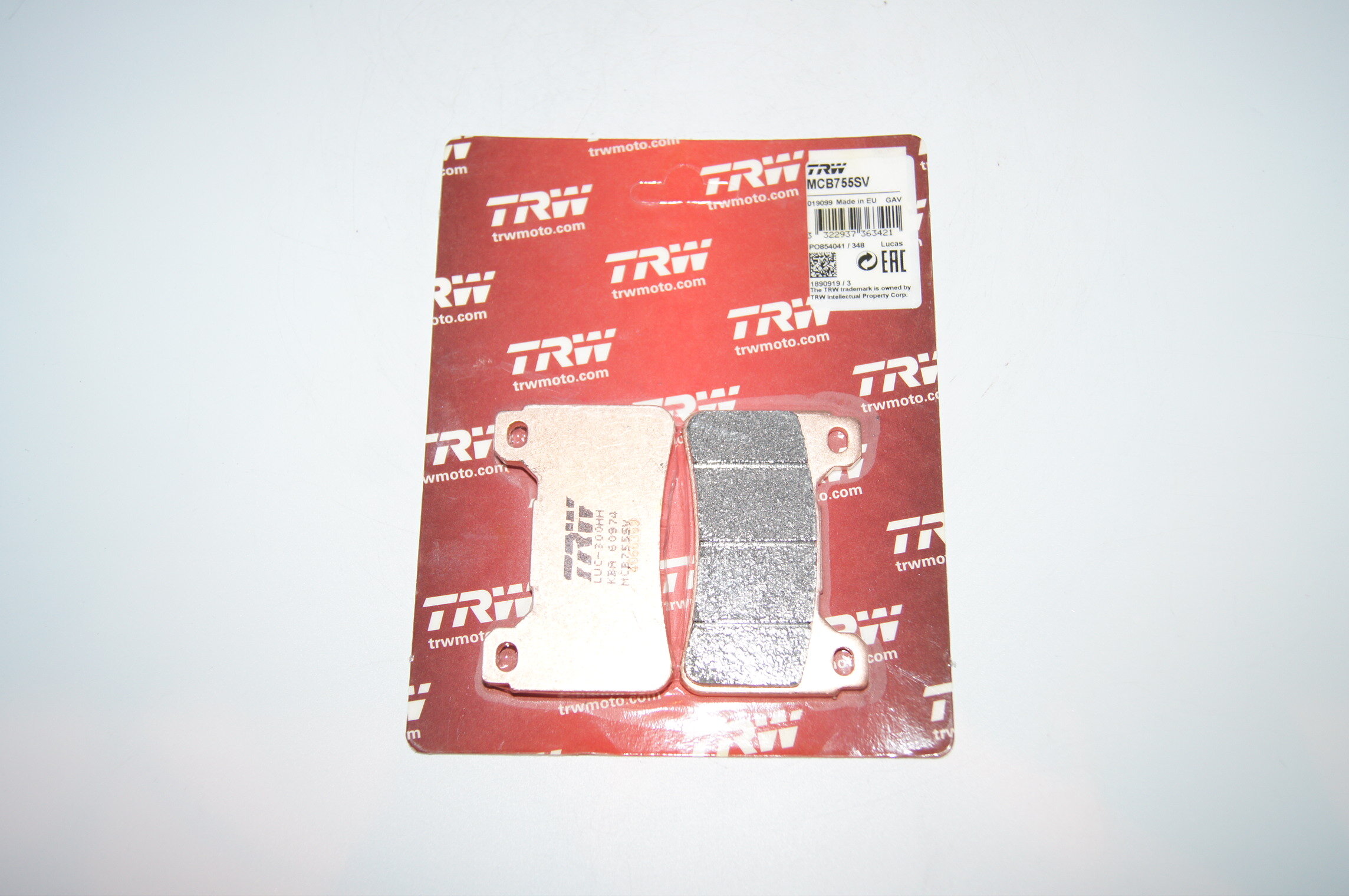 Колодки дисковые передние для honda cbr 600/1000 04 Trw MCB755SV
