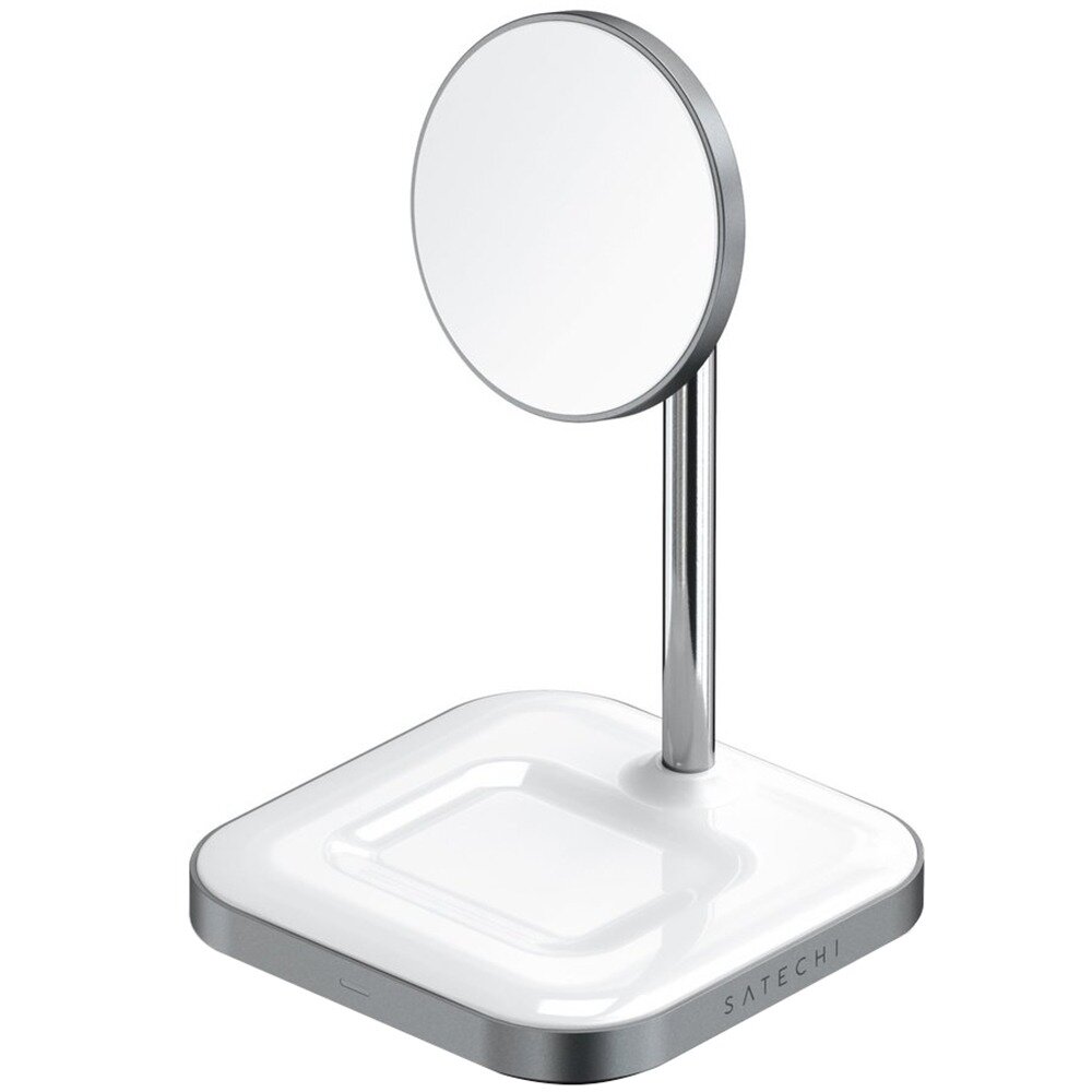 Satechi Magnetic 2 In 1 Wireless Charging Stand (ST-WMCS2M), серый космос