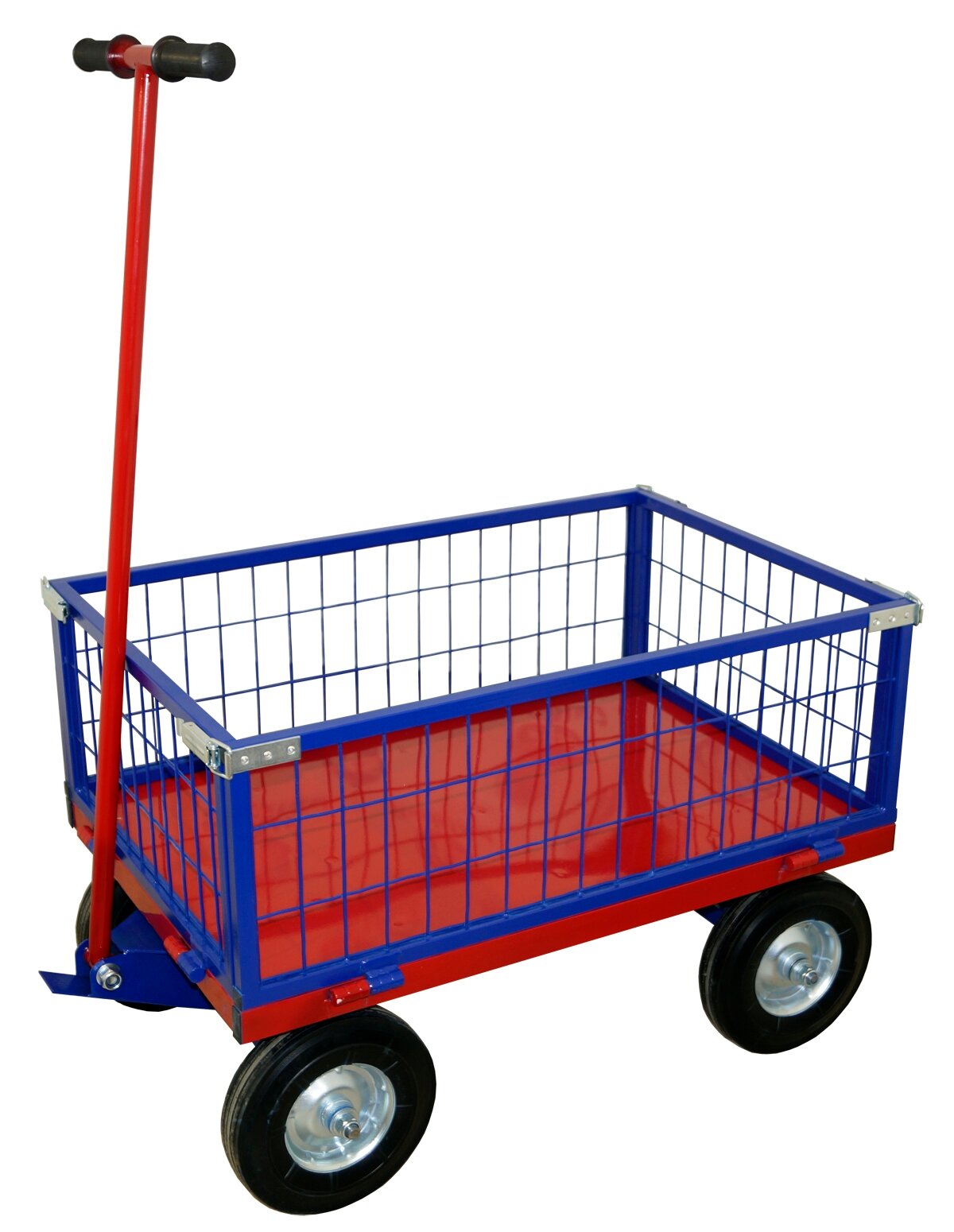 фото Тележка с поворотной осью ТПОБ-5 С (70х120см) усиленная с сетчатыми бортами, без колес.