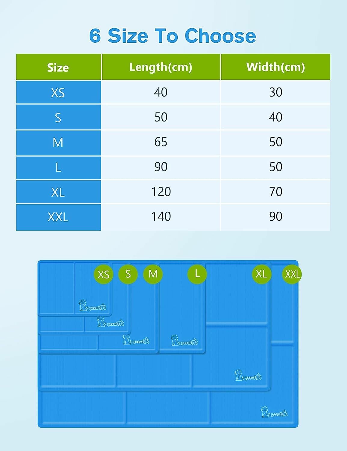 Охлаждающий коврик для животных Pecute гелевый 140x90 см голубой - фотография № 5