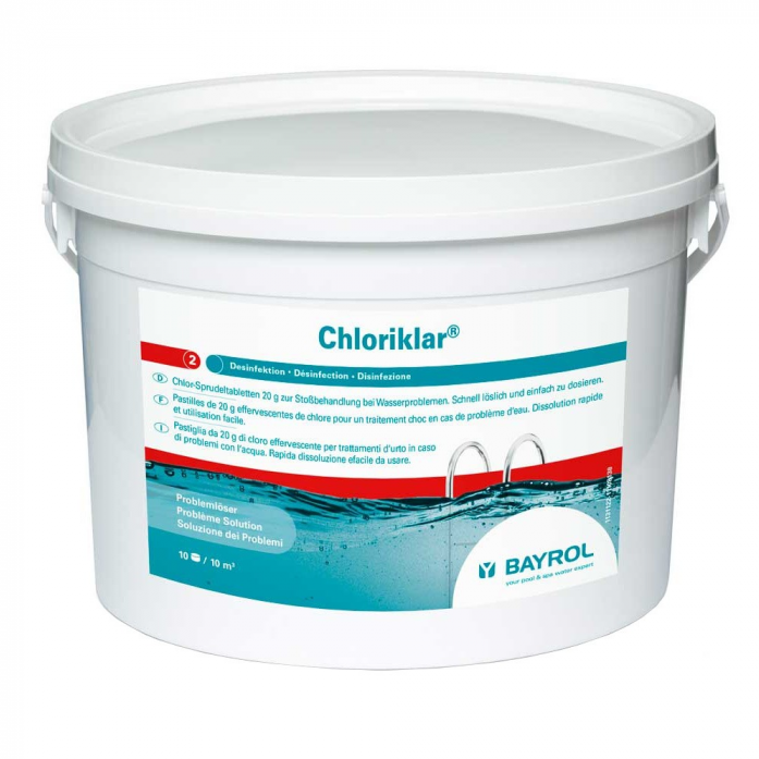 Быстрорастворимый хлор для дезинфекции воды Bayrol Chloriklar 5кг (таблетки 20гр) 4531114