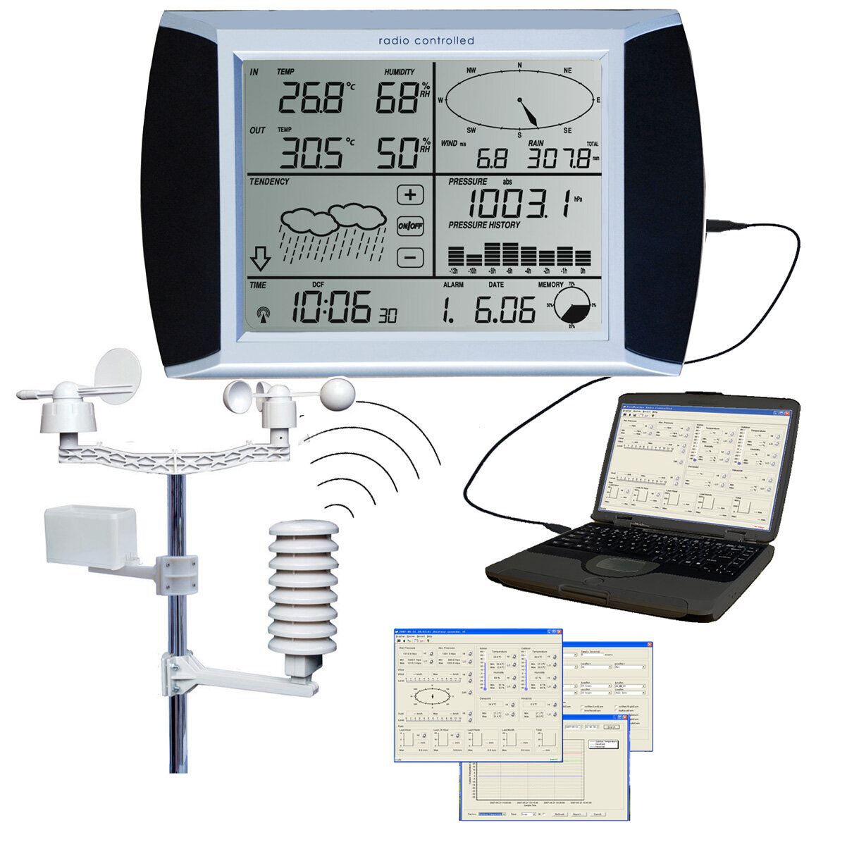 Amtast AW002 Метеостанция профессиональная с памятью + приложение EasyWeater AW002