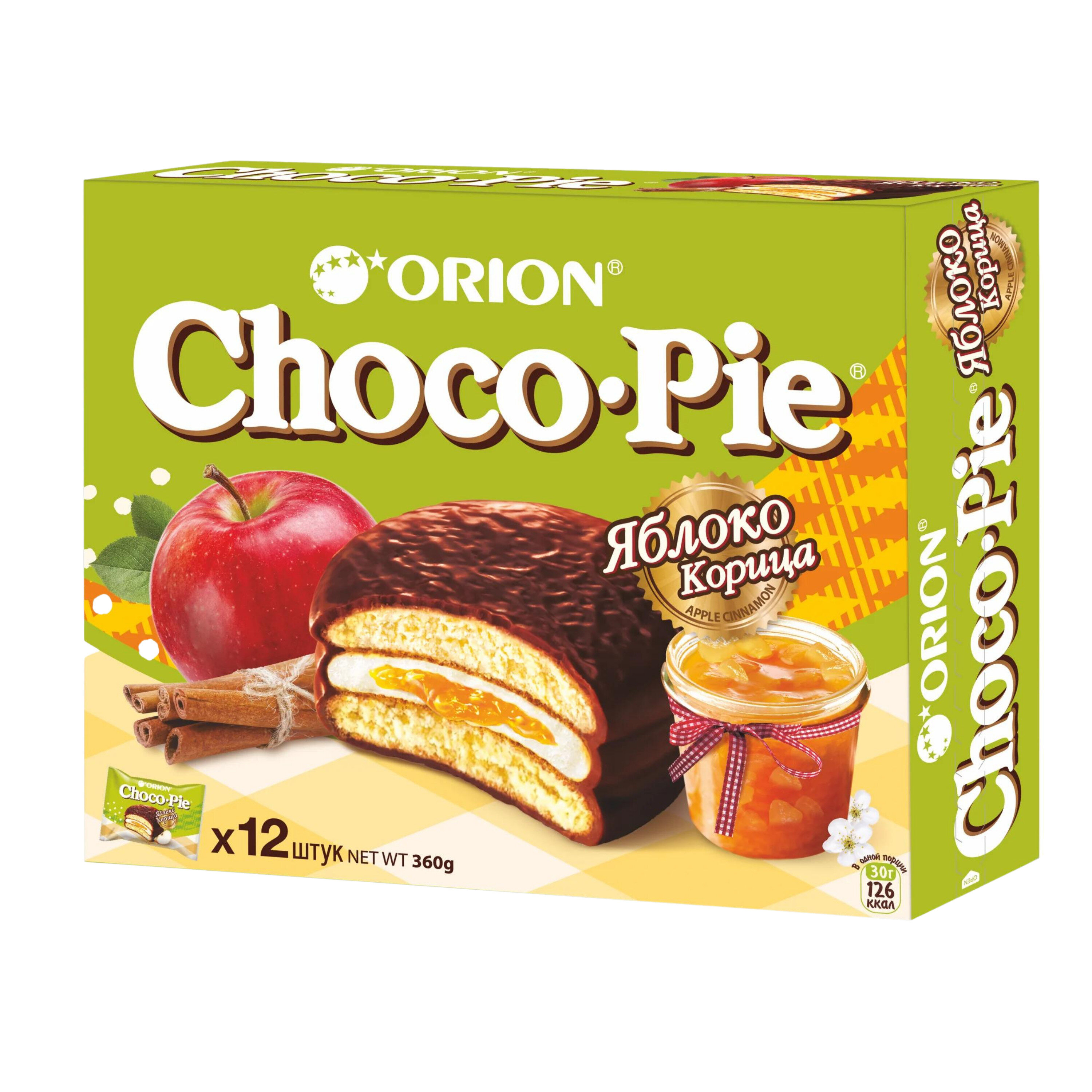 Печенье ORION Choco Pie с яблоком и корицей, 8шт. по 360г. - фотография № 3