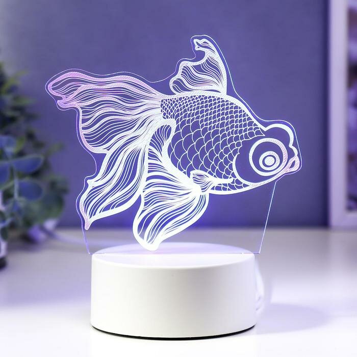 Светильник Рыбка LED RGB от сети 9,5х15х16,5 см
