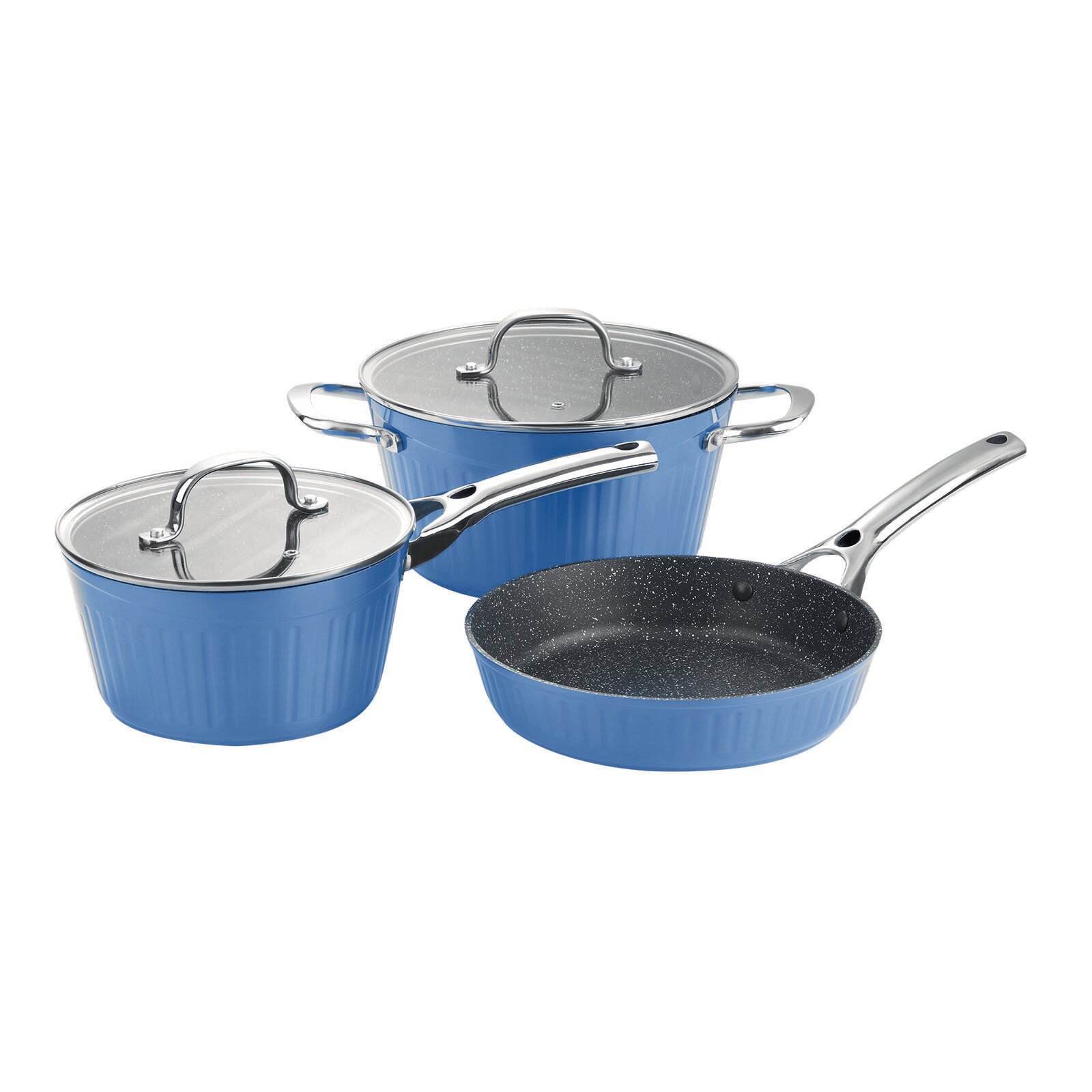 Набор посуды / 5 предметов / GALAXY LINE GL9515 / синий / антипригарное покрытие
