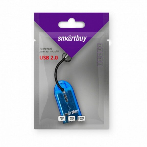 Устройство чтения карт памяти Smartbuy MicroSD голубой (SBR-710-B)