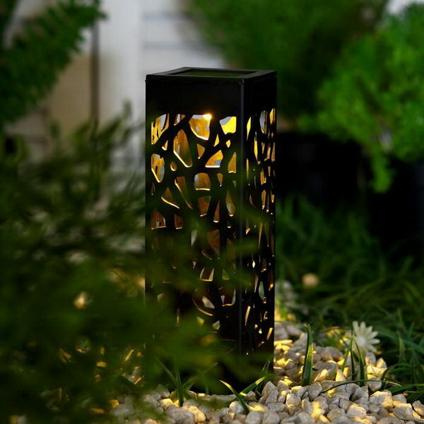 Садовый светильник на солнечной батарее "Ажурный", 6 x 29 x 6 см, 1 LED, свечение тёплое белое