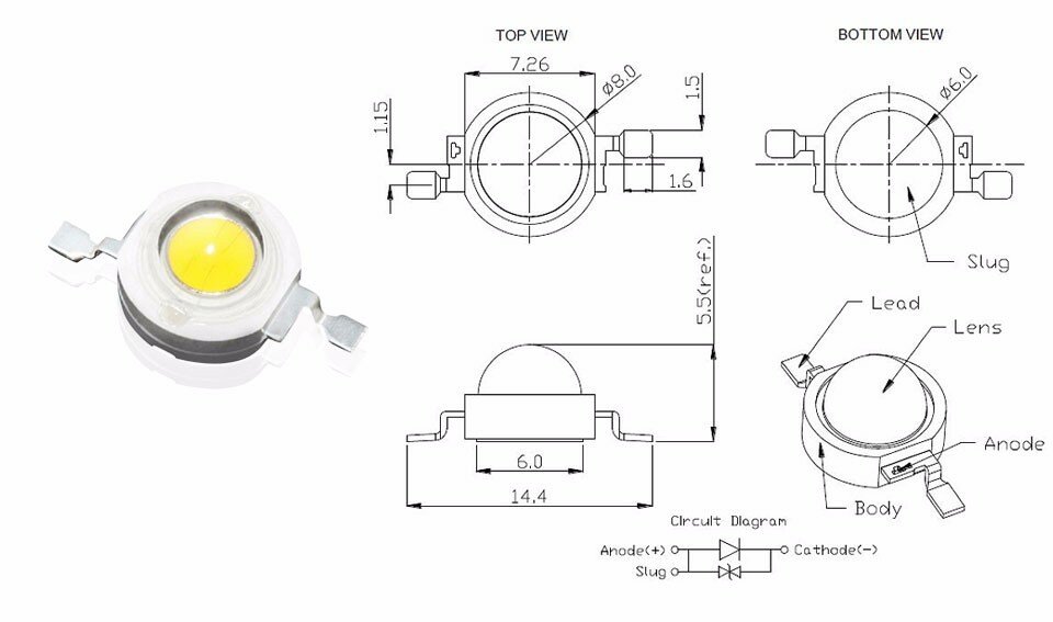 Светодиод 3W 3V УФ ультрафиолетовый 395-405nm, упаковка 3 штуки - фотография № 3