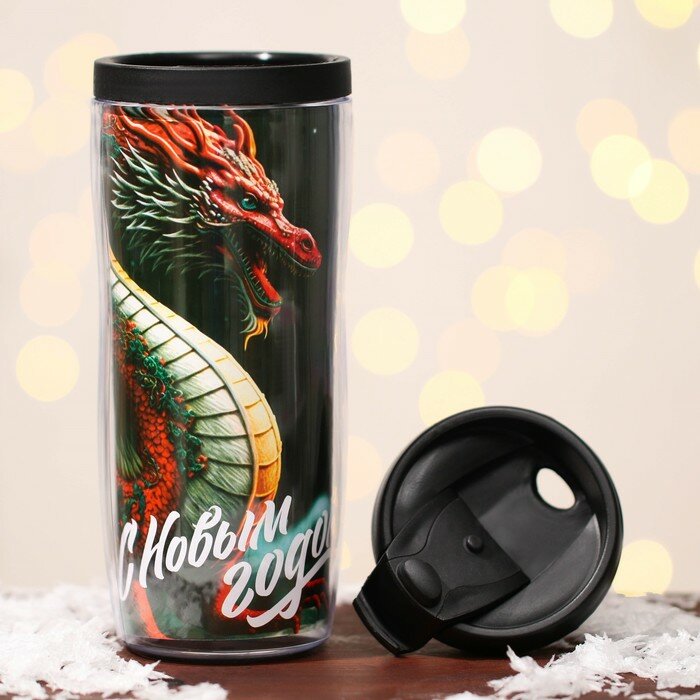 Термостакан новогодний пластиковый «С Новым годом Дракона!», 350 мл - фотография № 3