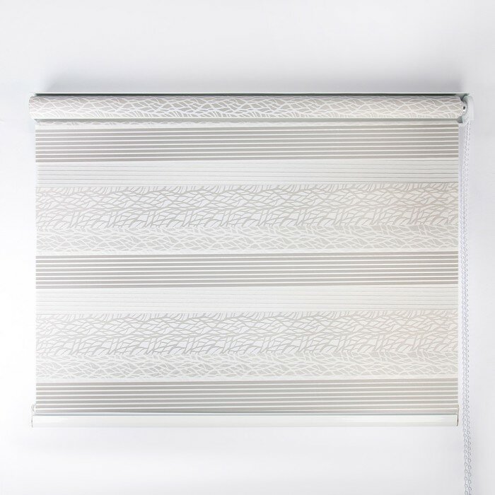 Штора рулонная «День-ночь. Паутинка», 60×180 см (с учётом креплений 3,5 см), цвет серый - фотография № 3