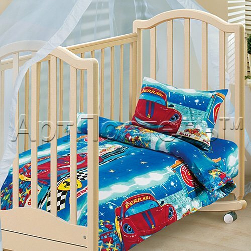 Ралли детское белье в кроватку Арт постель (синий) Детский (в кроватку)