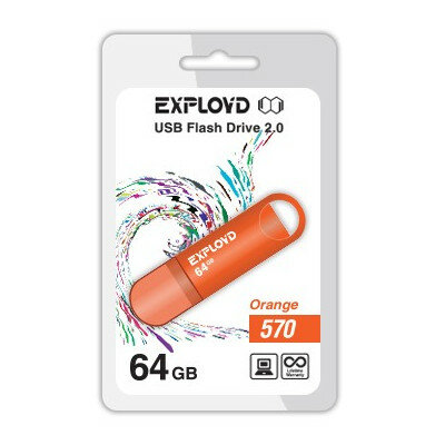 USB Flash Drive 64Gb - Exployd 570 EX-64GB-570-Orange