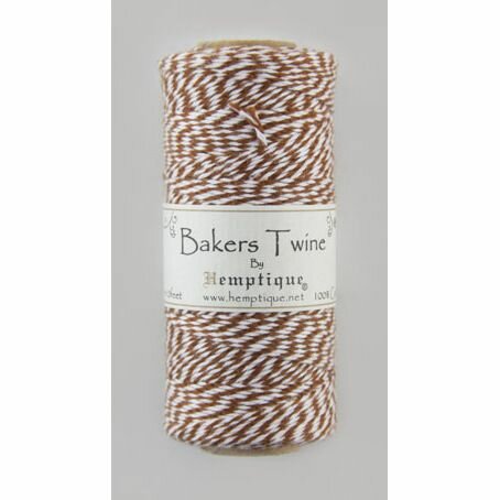 Шнур HEMPTIQUE "Bakers Twine", 2х2 нити, 1 мм, 125 м, 50 г, светлый коричнево-белый, на катушке