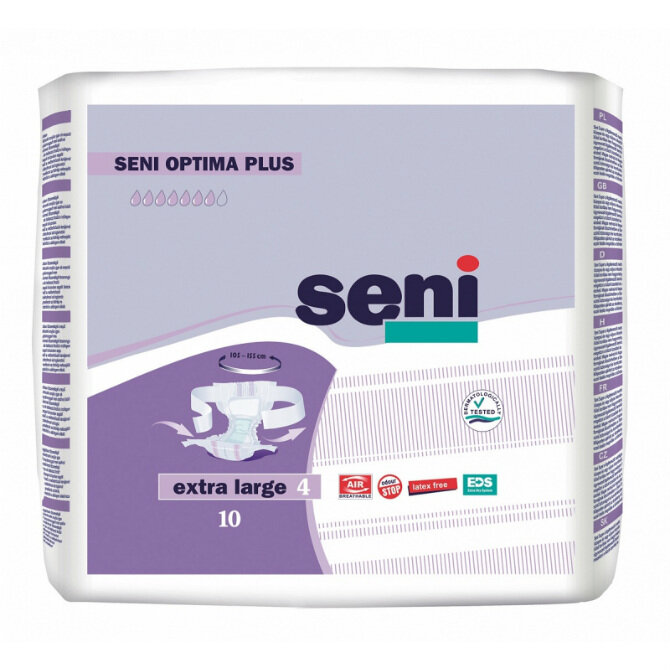 Seni Optima Plus Extra Large подгузники для взрослых (105-155 см), 10 шт