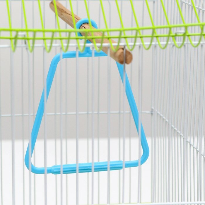 Клетка для птиц укомплектованная, с кормушками, 30 х 23 х 39 см, зеленая - фотография № 6