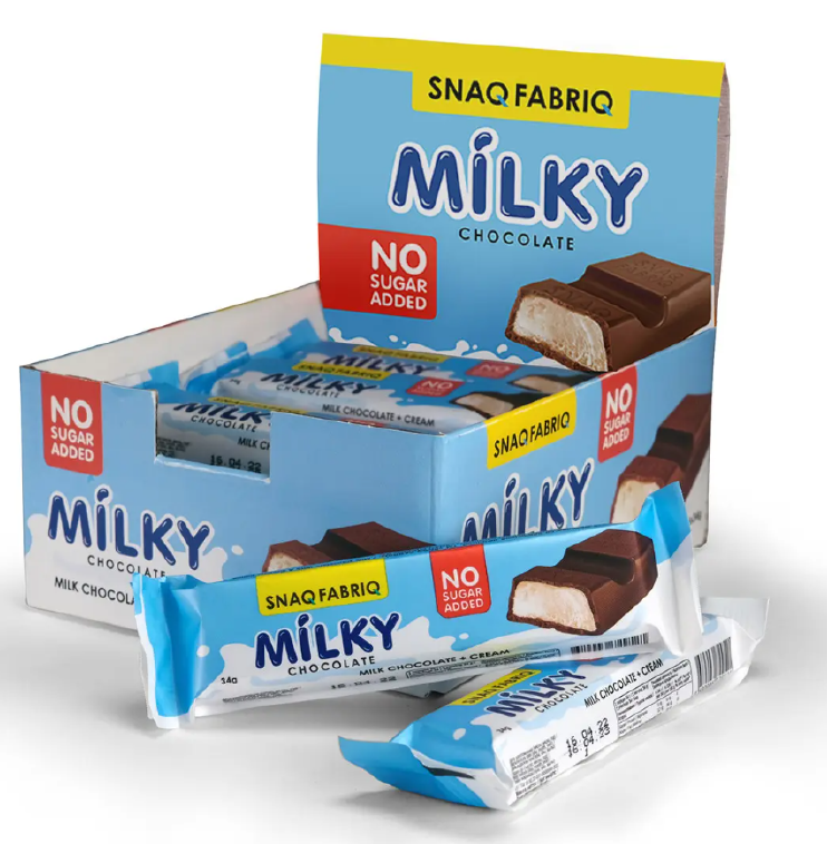 SNAQ FABRIQ Milky Шоколад молочный с начинкой 35г (40шт коробка) (Сливочный)