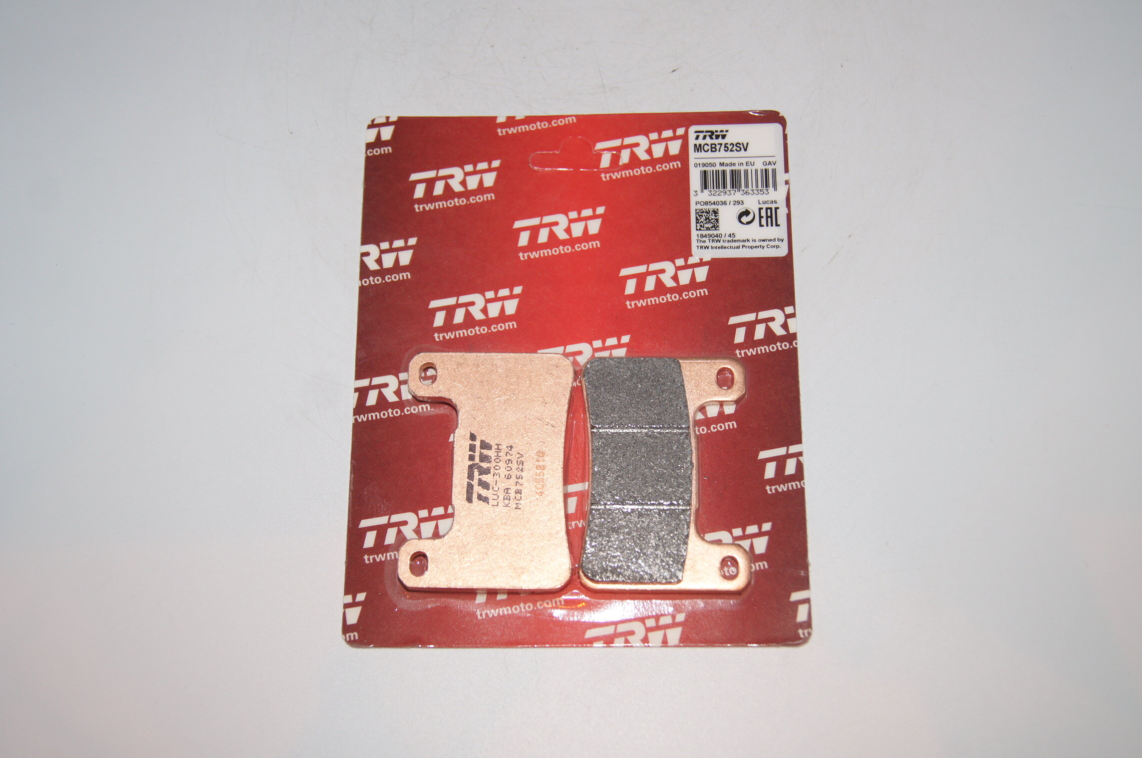 Колодки дисковые передние для suzuki gsxr 600-1000 04-09 Trw MCB752SV