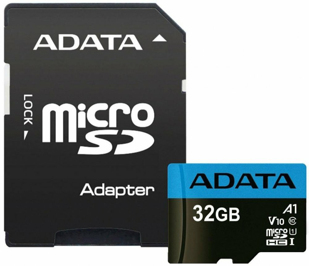 Карта памяти 32Gb MicroSD ADATA Premier Class 10 + адаптер (AUSDH32GUICL10A1-RA1)