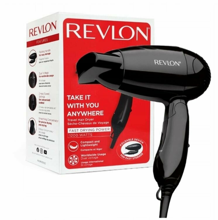 Фен дорожный Revlon RVDR5305E складная ручка - фотография № 1