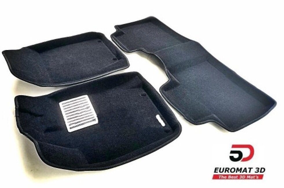 фото Коврики в салон текстиль 3D Lux (чёрные) Euromat для Geely Atlas [2016-2022]