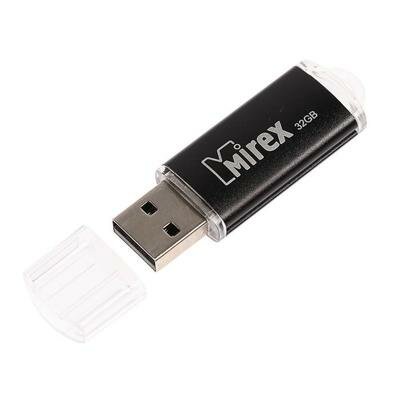 Флешка Mirex UNIT BLACK, 32 Гб, USB2.0, чт до 25 Мб/с, зап до 15 Мб/с, черная Mirex 4245661